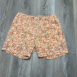 Psycho Bunny Multicolor Geometric Swim Shorts
